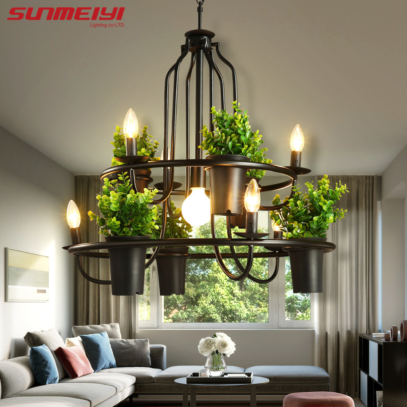 Sunmeiyi โคมไฟระย้าตั้งโต๊ะ สีเขียว สไตล์เรโทร สําหรับตกแต่งห้อง ร้านค้า ร้านเสื้อผ้า