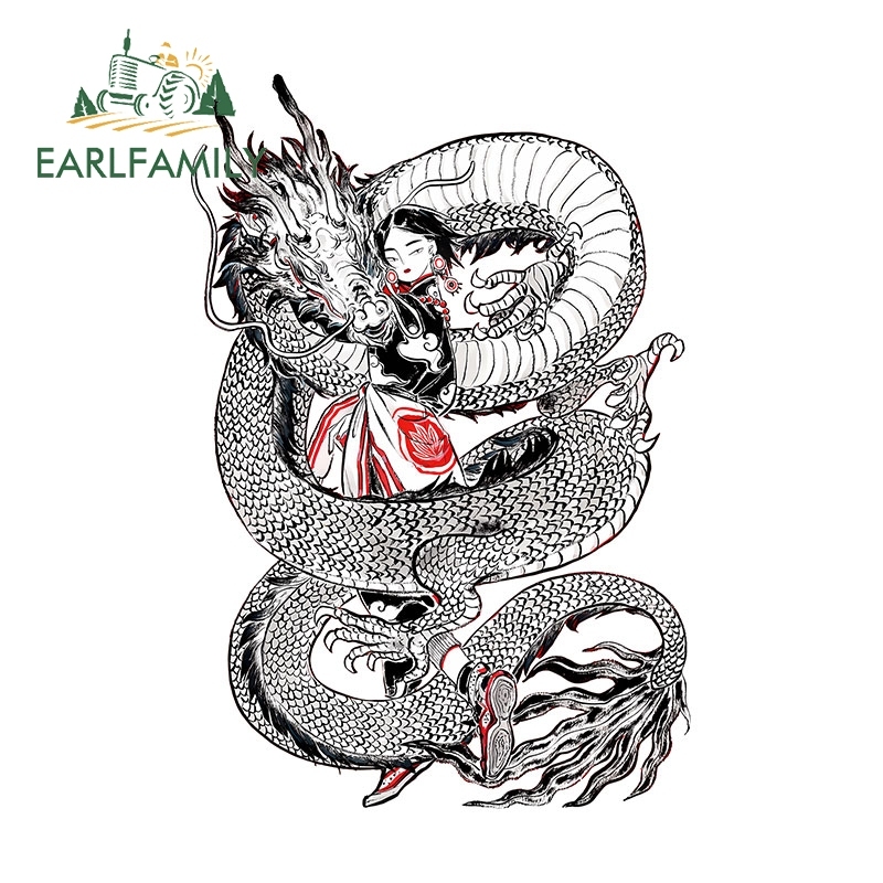 EARLFAMILY 13 ซม.สําหรับมังกรสีแดงSun Samuraiรถสติกเกอร์เย็นสไตล์ญี่ปุ่นDecalการ์ตูนแล็ปท็อปกระเป๋าเดินทางอุปกรณ์เสริมในรถยนต์ - รูปที่ 3