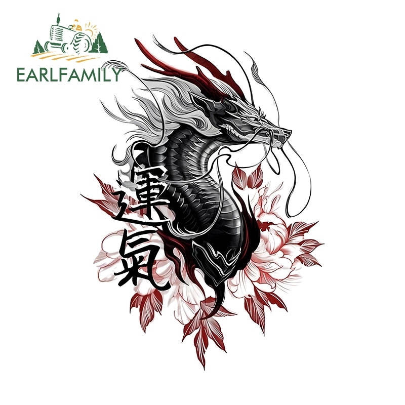 EARLFAMILY 13 ซม.สําหรับมังกรสีแดงSun Samuraiรถสติกเกอร์เย็นสไตล์ญี่ปุ่นDecalการ์ตูนแล็ปท็อปกระเป๋าเดินทางอุปกรณ์เสริมในรถยนต์ - รูปที่ 4