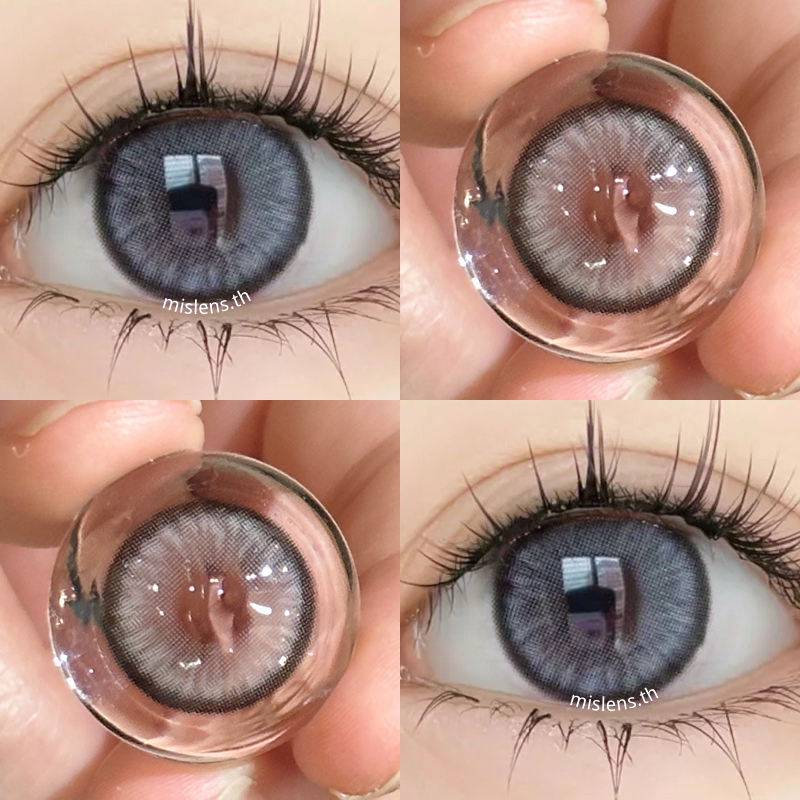 UYAAI 0~-6.00 เลนส์ตาโต สีเทา เลนส์นิ่ม 14.5 มม. สีเทาอ่อน uyaai contact with grade