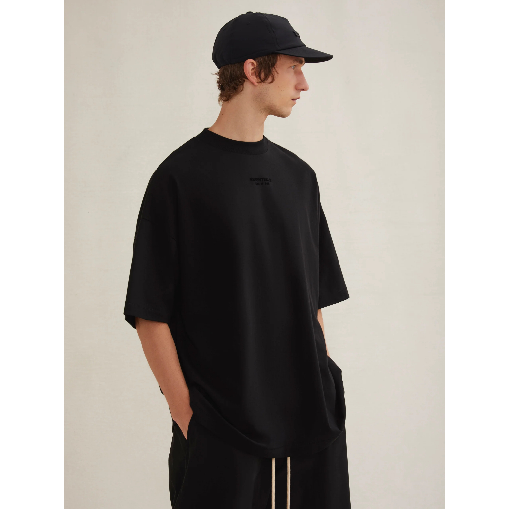 ใหม่ เสื้อยืดแขนสั้น ผ้าฝ้าย ทรงหลวม พิมพ์ลายตัวอักษร FEAR OF GOD FOG ESSENTIALS สไตล์เรโทร อเมริกัน สตรีท 2024SS