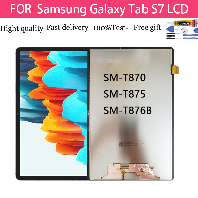 อะไหล่หน้าจอสัมผัส LCD แบบเปลี่ยน สําหรับ Samsung Galaxy Tab S7 SM-T870 T875 T876B