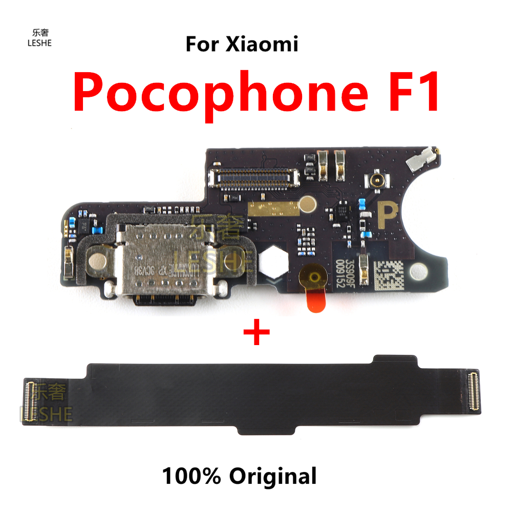 สําหรับ Xiaomi Pocophone Poco F1 พอร์ตชาร์จ USB ไมค์ ไมโครโฟน แท่นเชื่อมต่อ บอร์ดหลัก สายเคเบิลอ่อน อะไหล่ซ่อม