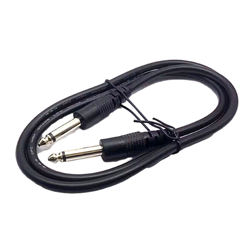 1m/1.5m6.35 มม.แจ็ค6.35 มม.1/4 "สายไมโครโฟนสายกีต้าร์ Mono Audio Aux สายอะแดปเตอร์แจ็คสายสัญญาณเสียงกีตาร์คู่