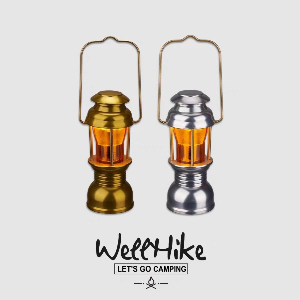 [พร้อมส่ง] Wellhike โคมไฟทองเหลือง สไตล์เรโทร สําหรับตั้งแคมป์กลางแจ้ง