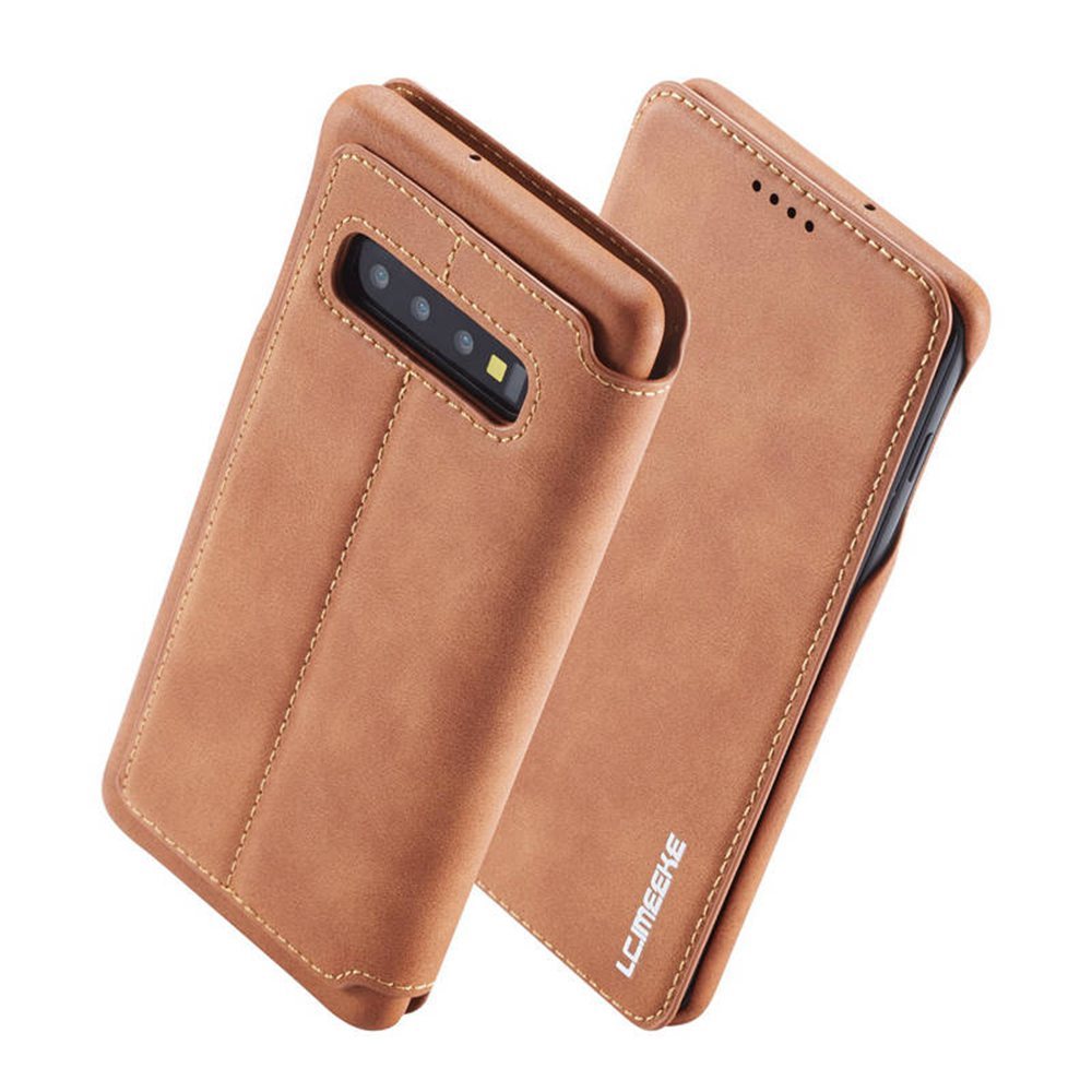 ปลอกแม่เหล็ก Samsung Galaxy S10 Plus Case กันกระแทกแบบฝาพับป้องกันโทรศัพท์แบบเต็มพร้อมที่ใส่การ์ด