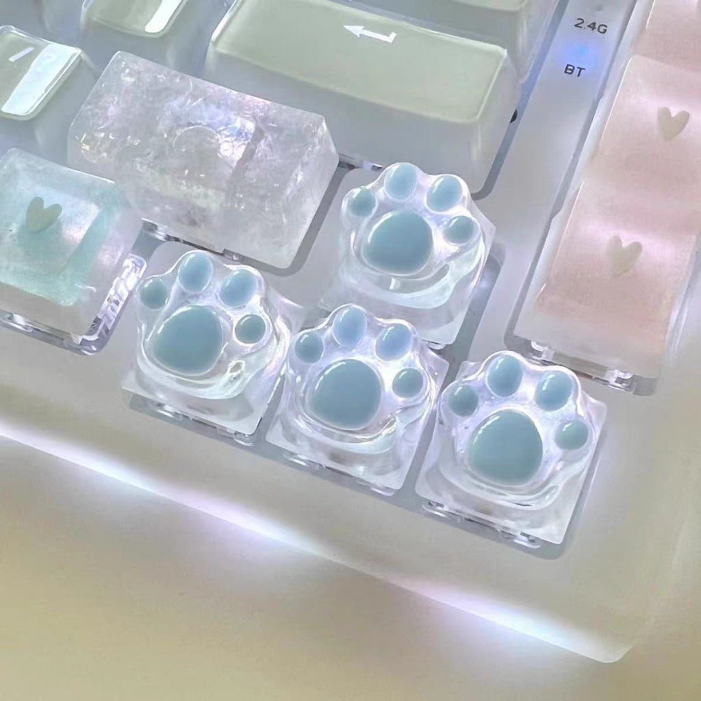 Cat Claw Keycap เรซินทําด้วยมือโปร่งแสง Keycap เหมาะสําหรับคีย์บอร์ด Keycap MRBQ