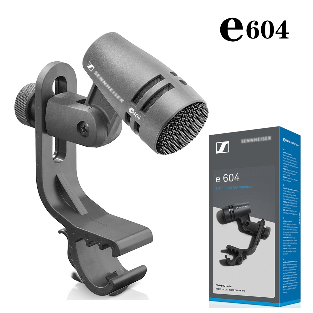 Sennheiser E604 tom snare ไมโครโฟน เครื่องดนตรี พร้อมคลิปหนีบแขน