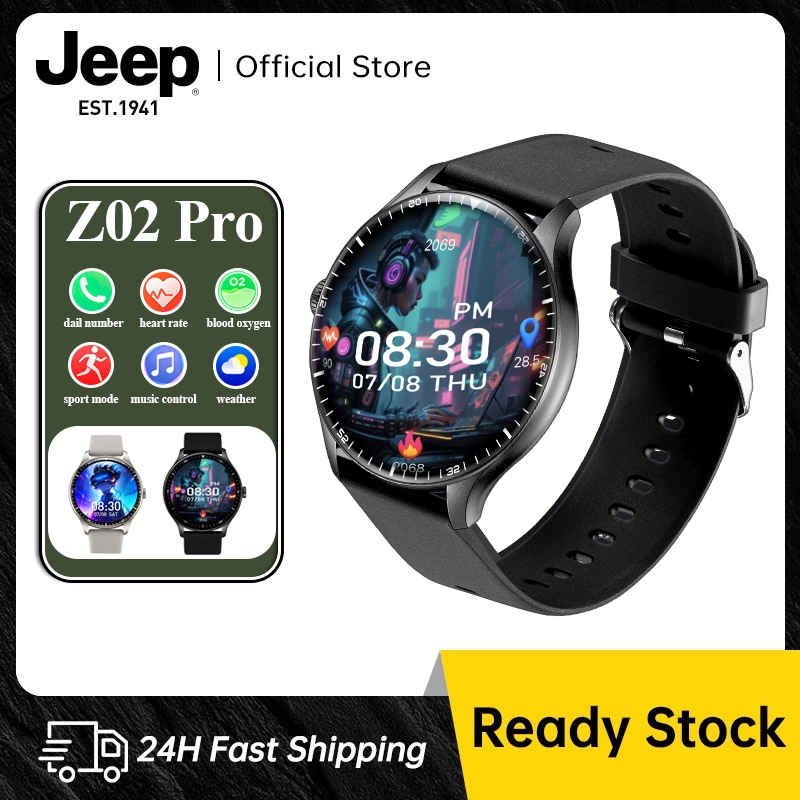 Jeep Z02 Pro Smart watch หน้าจอ1.53" เมนูไทย วัดออกซิเจนในเลือด นับก้าว วัดชีพจร โทรผ่านบลูทูธได้ สม
