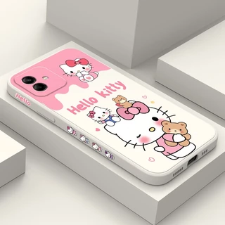 น่ารัก Happy Cat เคสโทรศัพท์สําหรับ Samsung Galaxy A17 A07 A56 A36 A26 A16 A06 A15 A25 A35 A55 A05 A05S 4G 5G ซิลิโคนเหลวด้านข้างรูปแบบฝาครอบ