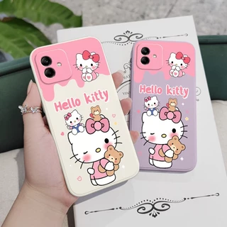 น่ารัก Happy Cat เคสโทรศัพท์สําหรับ Samsung Galaxy A17 A07 A56 A36 A26 A16 A06 A15 A25 A35 A55 A05 A05S 4G 5G ซิลิโคนเหลวด้านข้างรูปแบบฝาครอบ
