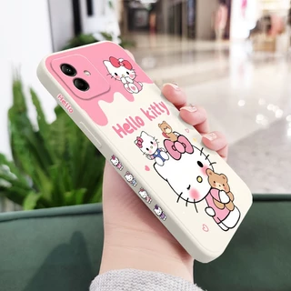 น่ารัก Happy Cat เคสโทรศัพท์สําหรับ Samsung Galaxy A17 A07 A56 A36 A26 A16 A06 A15 A25 A35 A55 A05 A05S 4G 5G ซิลิโคนเหลวด้านข้างรูปแบบฝาครอบ