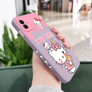 น่ารัก Happy Cat เคสโทรศัพท์สําหรับ Samsung Galaxy A17 A07 A56 A36 A26 A16 A06 A15 A25 A35 A55 A05 A05S 4G 5G ซิลิโคนเหลวด้านข้างรูปแบบฝาครอบ
