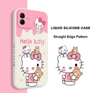 น่ารัก Happy Cat เคสโทรศัพท์สําหรับ Samsung Galaxy A17 A07 A56 A36 A26 A16 A06 A15 A25 A35 A55 A05 A05S 4G 5G ซิลิโคนเหลวด้านข้างรูปแบบฝาครอบ