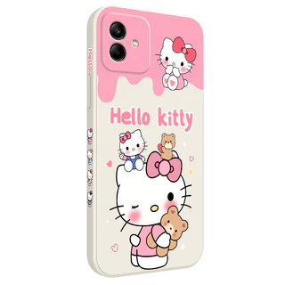 น่ารัก Happy Cat เคสโทรศัพท์สําหรับ Samsung Galaxy A17 A07 A56 A36 A26 A16 A06 A15 A25 A35 A55 A05 A05S 4G 5G ซิลิโคนเหลวด้านข้างรูปแบบฝาครอบ