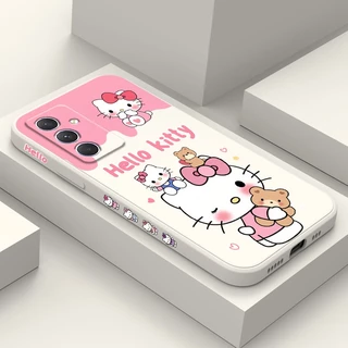 เคสโทรศัพท์มือถือ ซิลิโคน ลายแมวแฮปปี้น่ารัก มีลายด้านข้าง สําหรับ Samsung Galaxy A54 A34 A24 A14 A04 A04S A04E 4G 5G