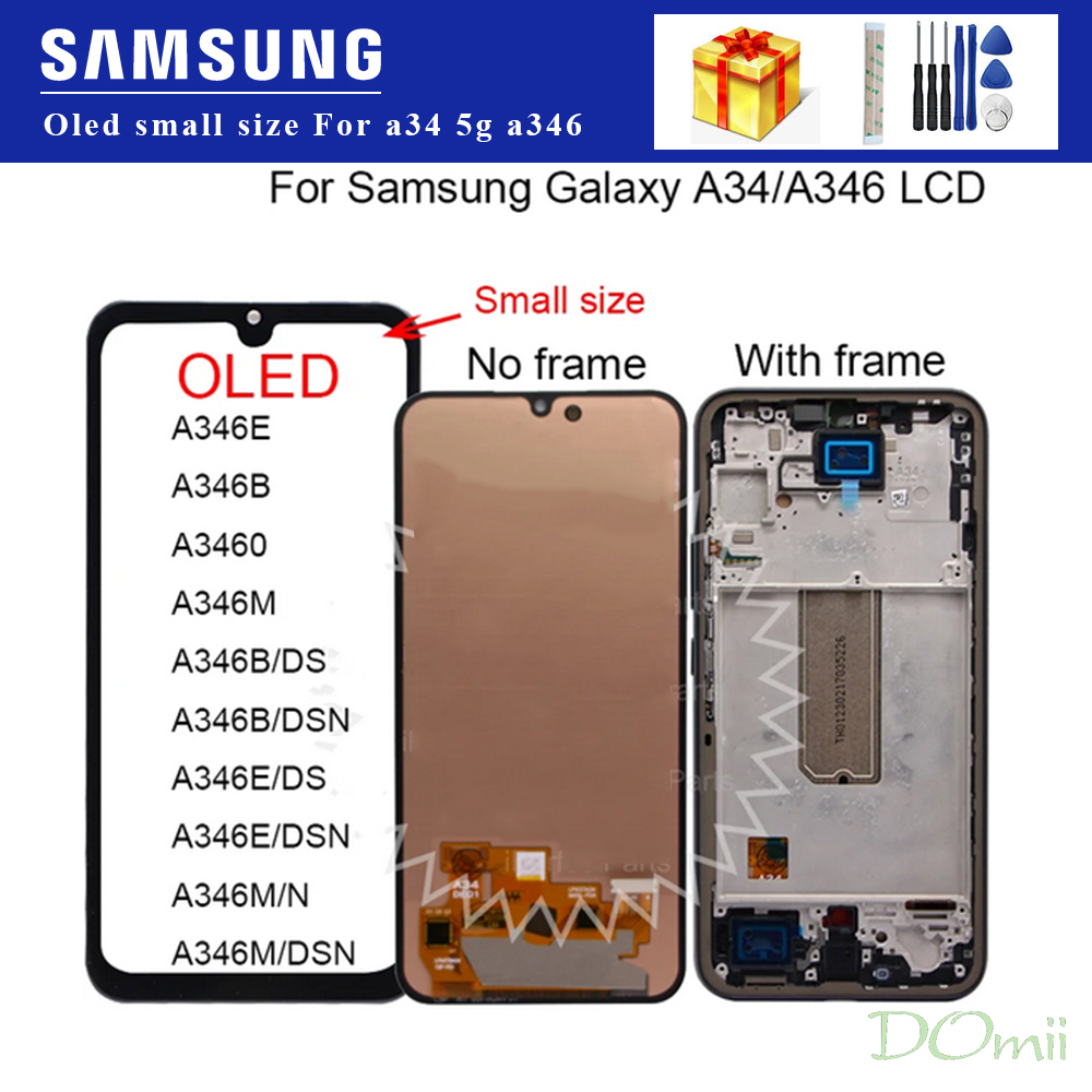 Oled อะไหล่หน้าจอสัมผัส LCD แบบเปลี่ยน สําหรับ Samsung A34 5G SM-A346E A346B A34 5G