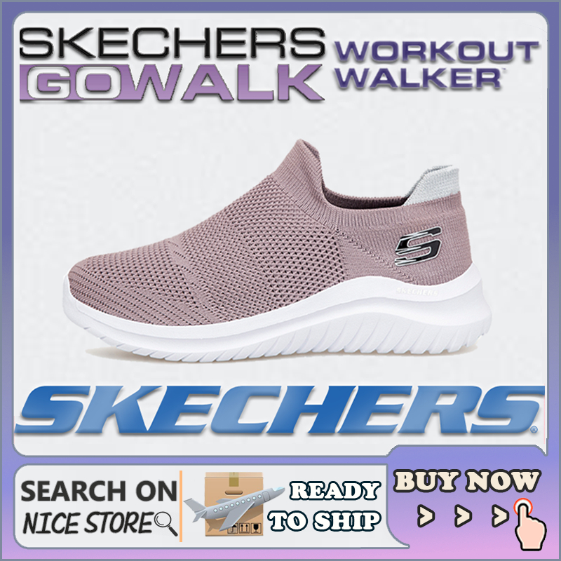 [รองเท้าผ้าใบผู้หญิง] Skechers_ Go-walk รองเท้าผ้าใบ สลิปออน กีฬา รองเท้าส้นแบน Kasut Sukan Wanita Walking Girl (มาพร้อมถุงเท้า) 4MCF