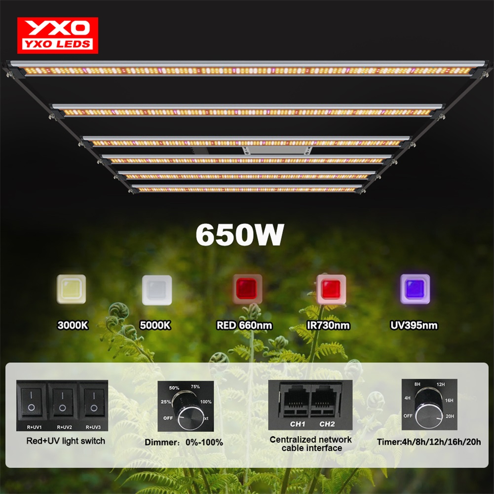 1000W Samsung 282B 800W 650W วัตต์เต็มสเปกตรัม LED เติบโตแถบแสง UV IR เปิด / ปิดสำหรับดอกไม้ในร่มเต็นท์พืชเติบโตพืชแสง
