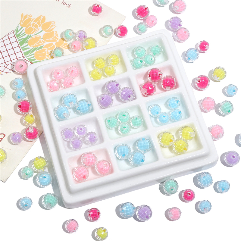 ลูกปัดอะคริลิกขนาด 8/10 มิลลิเมตร สำหรับการทำเครื่องประดับและงานฝีมือ - รูปที่ 3