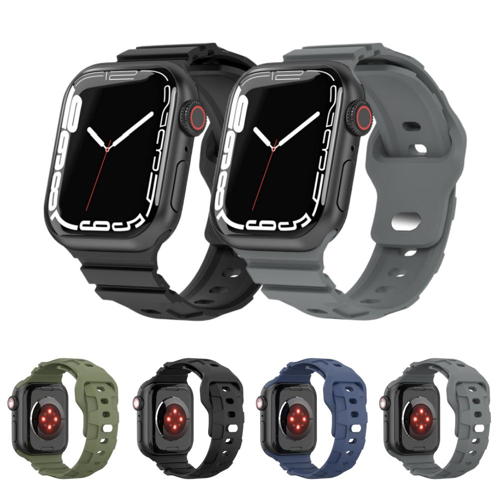 สายนาฬิกาข้อมือ ยางซิลิโคนนิ่ม สีดํา แบบเปลี่ยน สําหรับ Apple Watch S9 8 7 6 5 4 3 SE2 ULTRA2 KD19PR