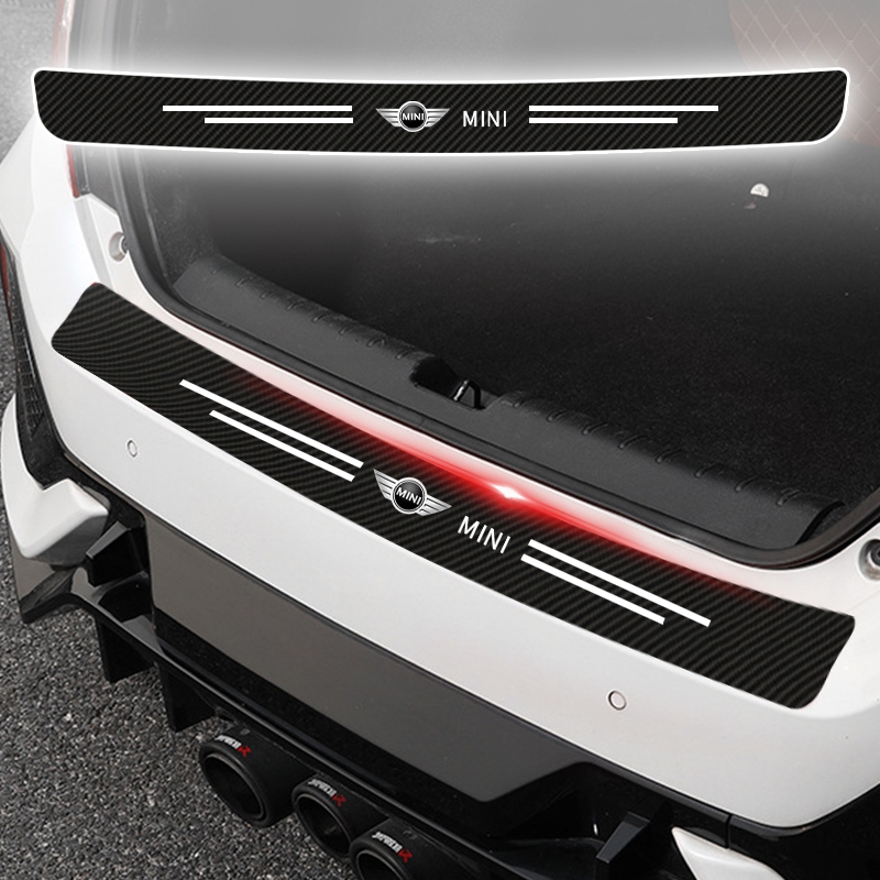 สติกเกอร์คาร์บอนไฟเบอร์ ติดกันชนหลังรถยนต์ สําหรับ MINI Cooper Clubman R55 R56 R57 R58 R59 F54 R60 1 ชิ้น