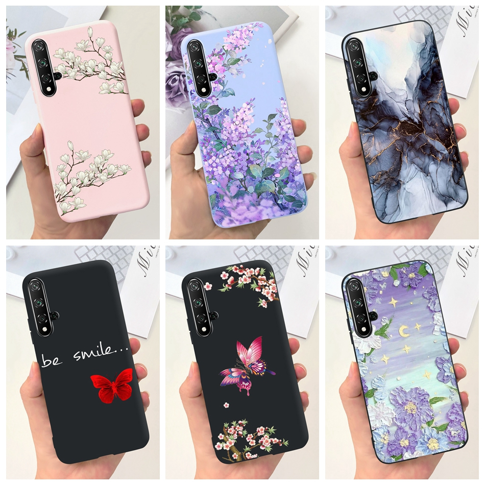 เคสโทรศัพท์มือถือ ซิลิโคนนิ่ม TPU ลายผีเสื้อ ดอกไม้สวยงาม สําหรับ Huawei Nova 5T YAL-L21 YAL-L61 Nova5T
