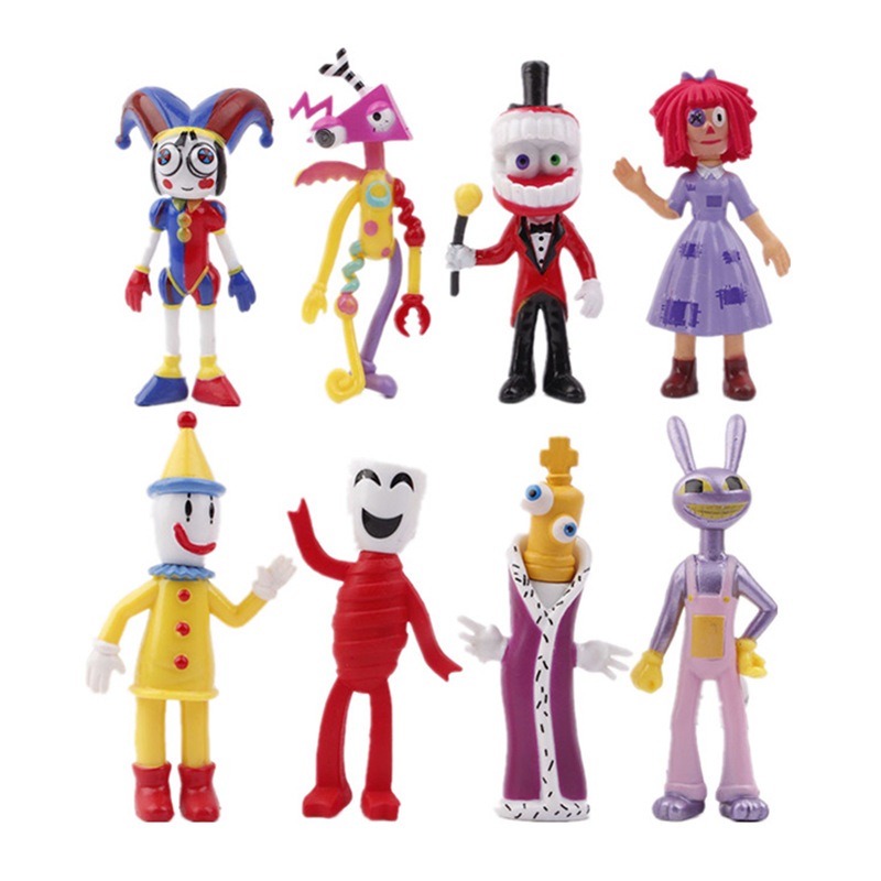 8 ชิ้น/เซ็ต Amazing Digital Circus อะนิเมะ Action & ตัวเลขของเล่น Pomni Jax Ragatha ตัวการ์ตูน Figuras ตุ๊กตาเด็กของขวัญ