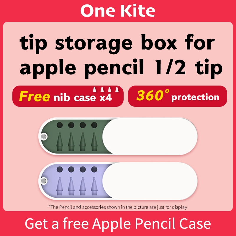 เคสกล่องเก็บปากกา สําหรับ Apple Pencil 1 2 (ฟรีเคสปลายปากกา*4)
