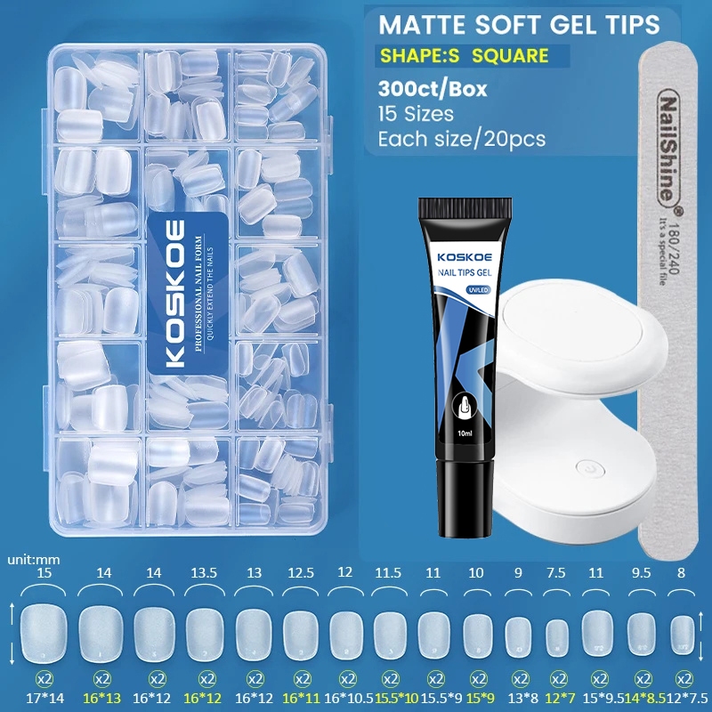 Ur SUGAR ชุดตะไบเล็บเจลนิ่ม 16W UV สําหรับต่อเล็บเจล 300 ชิ้น