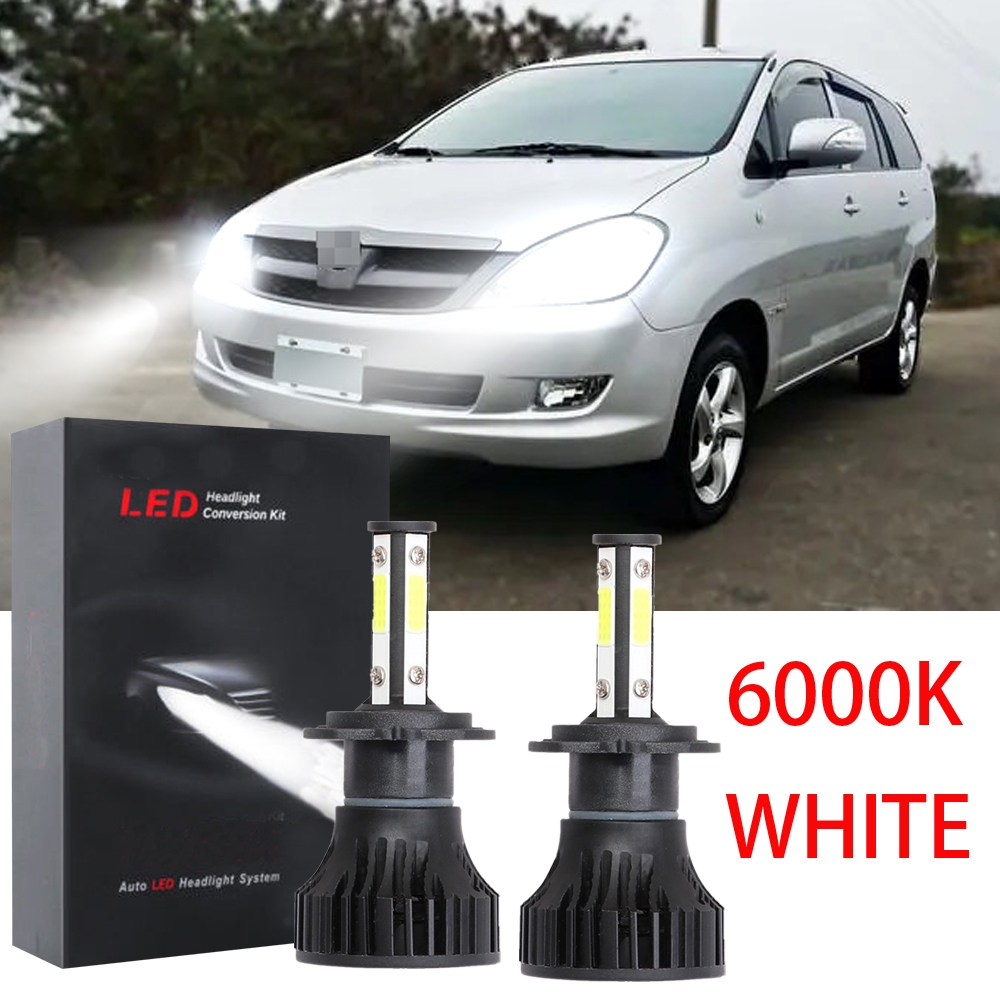 ชุดหลอดไฟหน้า LED สีขาว สําหรับ Toyota Innova 2006-2010 2011 2012 9-32V 6000K 2 ชิ้น