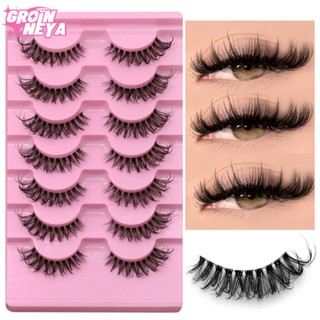 Groinneya ขนตาปลอม ขนมิงค์ แบบนิ่ม ยาวธรรมชาติ 5 7 คู่