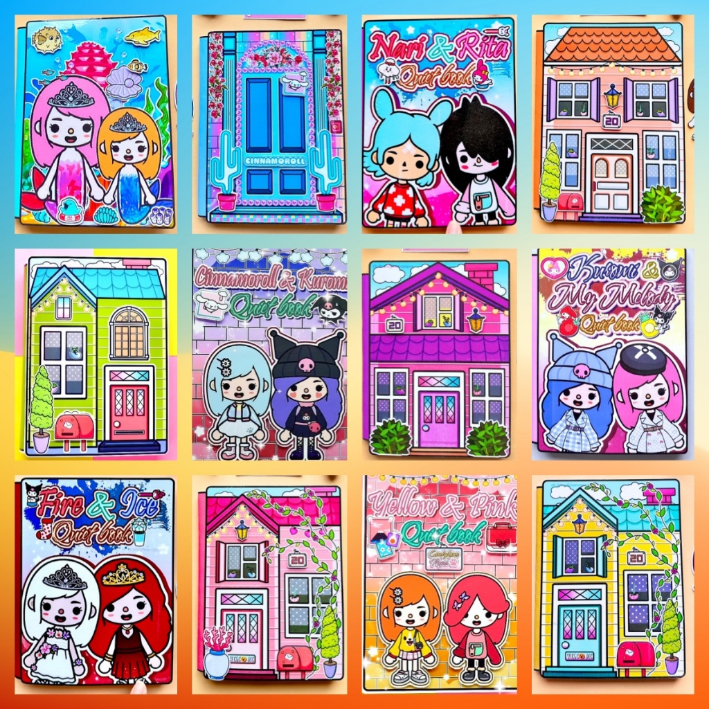 ชุดหนังสือกระดาษ บ้านตุ๊กตา Toca Boca แบบเงียบ DIY บ้านของเล่น บ้านตุ๊กตา คุโรมิ diy เด็ก หนังสือแฮนด์เมด kuromi ของเล่นเพื่อการศึกษา สําหรับเด็ก toca boca กระดาษ diy เด็ก ของเล่นเสริมการเรียนรู้ สําหรับเด็ก กึ่งสําเร็จรูป แต่งตัวเกม