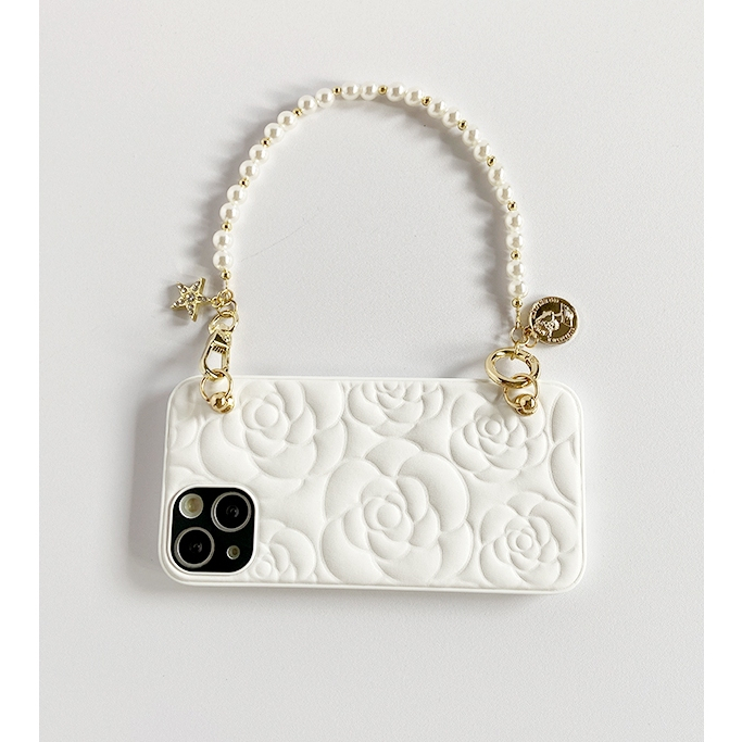 Star Pearl โซ่สั้น Camellia หนังเคสโทรศัพท์เหมาะสําหรับ iPhone 16 15 14 13 12 11 Pro Max รวมทุกอย่าง 15plus กันกระแทก