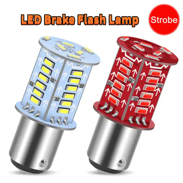 ไฟกระพริบ สำหรับติดมอเตอร์ไซค์ รถจักรยานยนต์หลอดไฟท้าย หลอดไฟเบรค ไฟท้าย LED 1157 6W 12V หลอดไฟเบรค ไฟท้าย