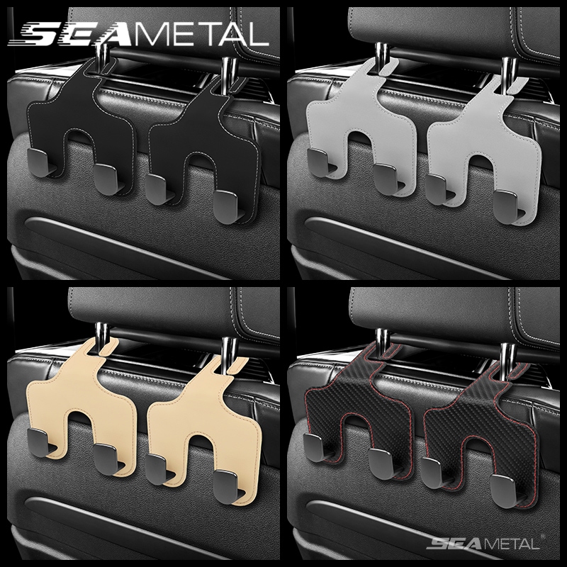 Seametal อัพเกรด ตะขอคู่ เบาะหลังรถ ที่แขวน ตะขอภายใน ออแกไนเซอร์ เบาะหลัง พนักพิงศีรษะ อุปกรณ์เสริมในรถยนต์