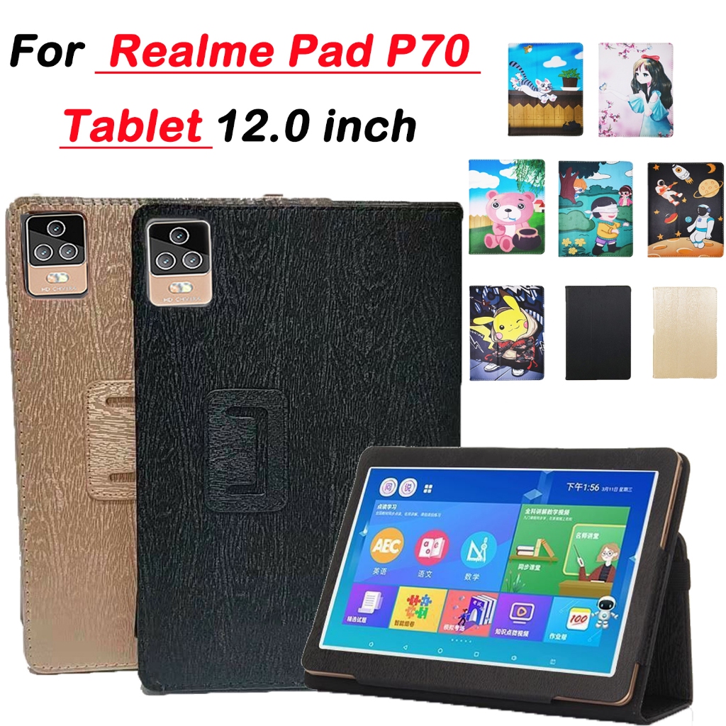 สําหรับ Realme Pad P70 12.0 นิ ้ ว 2023 คุณภาพสูง PU หนัง Realme Pad แท ็ บเล ็ ต PC Android 12.0 Flip Stand กรณี