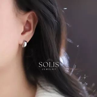 * 𝐒𝐎𝐋𝐈𝐒 *ต่างหูสตั๊ดทรงโดมทรงรี 1 คู่ • กันน้ำ แพ้ง่าย ชุบทอง 18K 316L สแตนเลสไทเทเนียมเหล็ก ต่างหูเรียบง่ายสำหรับผู้หญิงผู้ชาย ER332