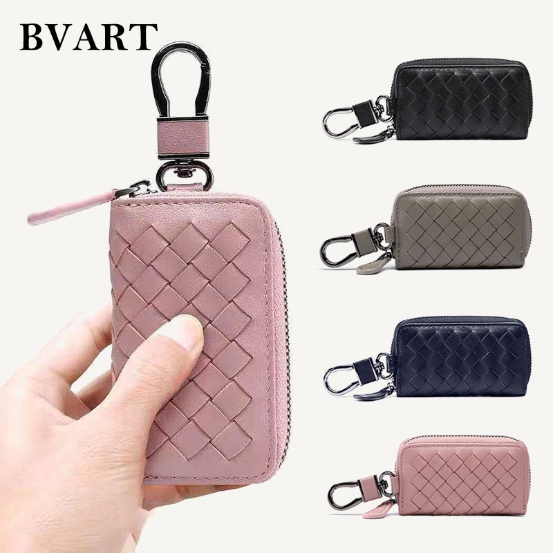 ใหม่ เคสกุญแจรถยนต์ หนังวัวแท้ แบบสานมือ แฟชั่นสําหรับทุกเพศ 2024