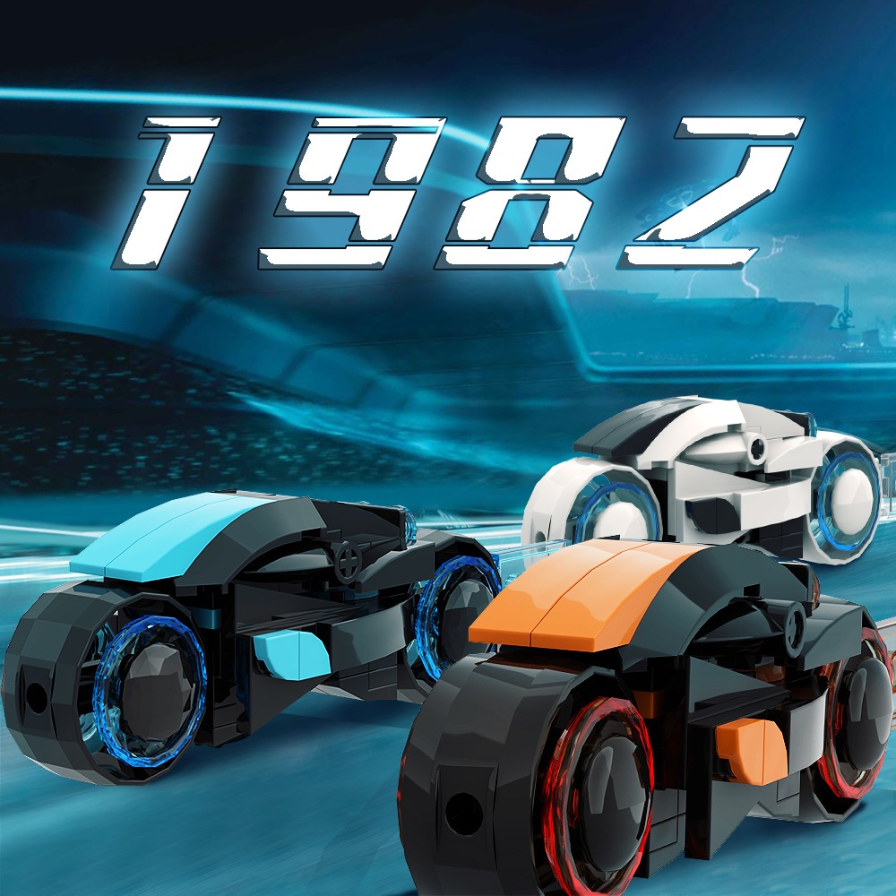 Buildmoc Tron: Legacy บล็อคตัวต่อ รูปรถจักรยาน E755 ของเล่นเสริมการเรียนรู้ สําหรับเด็ก และผู้ใหญ่ 67 ชิ้น