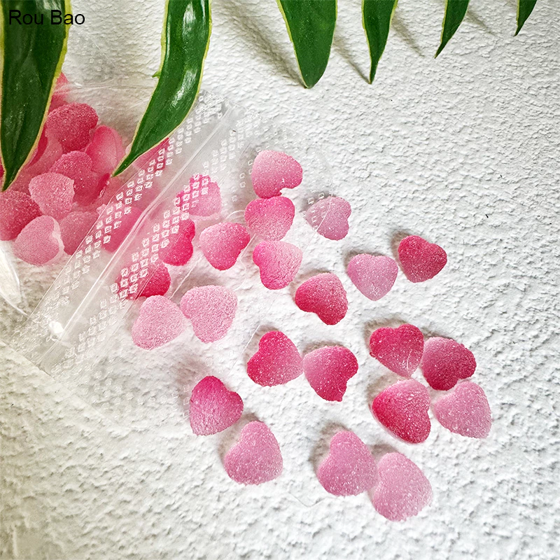 Rou Bao เรซิ่น รูปหัวใจ ไล่โทนสี สําหรับตกแต่งเล็บ DIY 50 ชิ้น ต่อแพ็ก