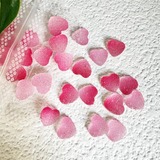 Rou Bao เรซิ่น รูปหัวใจ ไล่โทนสี สําหรับตกแต่งเล็บ DIY 50 ชิ้น ต่อแพ็ก