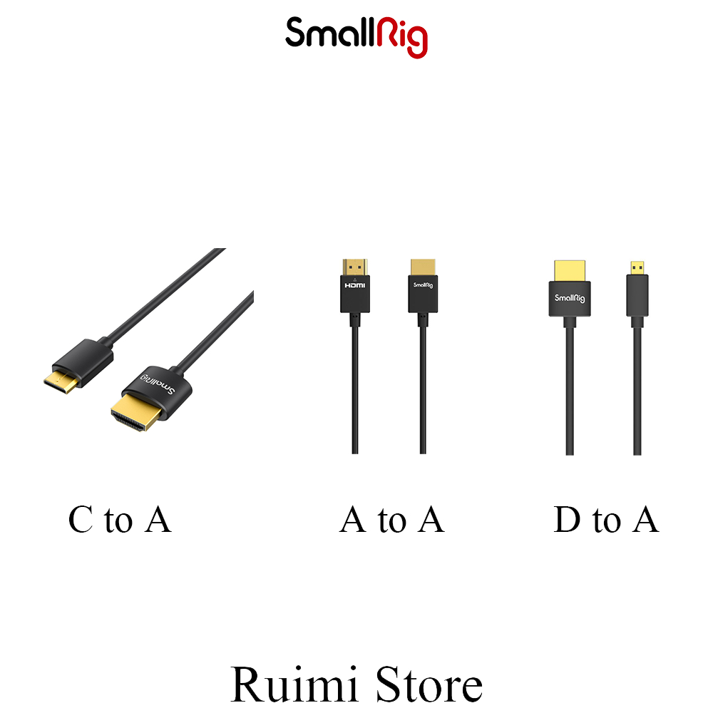 Smallrig สายเคเบิลข้อมูล 4K HDMI บางพิเศษ A to A/D to A /C to A (35 ซม. 55 ซม.)