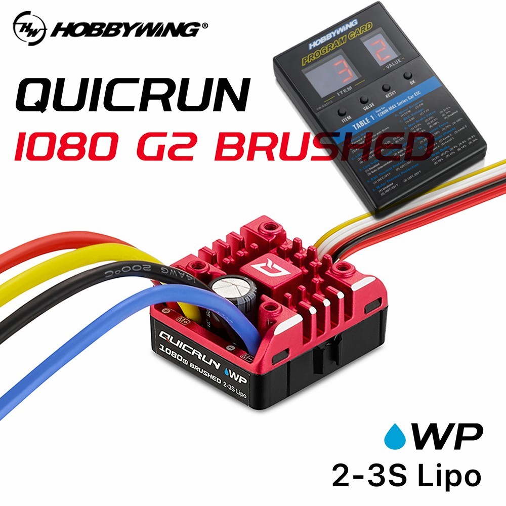 Hobbywing QuicRun แปรง ESC กันน้ํา 1080 G2 80A สําหรับรถไต่หินบังคับ TRX4 SCX10