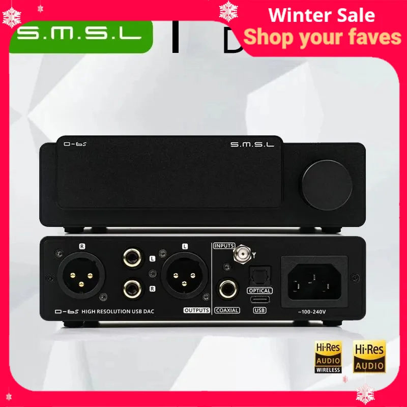 ⭐Smsl D-6S ชิปถอดรหัสเสียงเพลงดิจิทัล D6S ES9039Q2M MQA DAC บลูทูธ 5.1 LDAC Hi-res XMOS XU316 Typec 