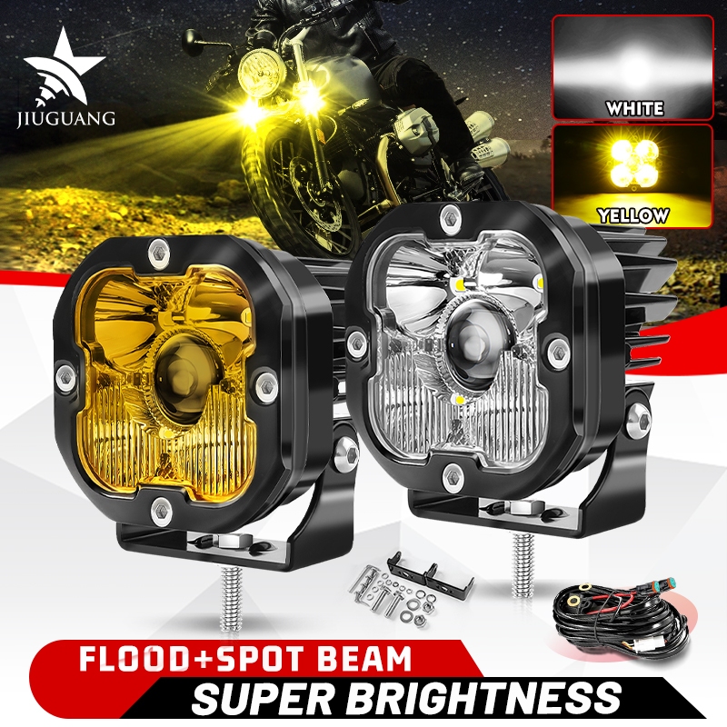 MGLLIGHT  ไฟตัดหมอกเลเซอร์ LED 12V 24V สีขาว สีเหลือง สําหรับรถจักรยานยนต์