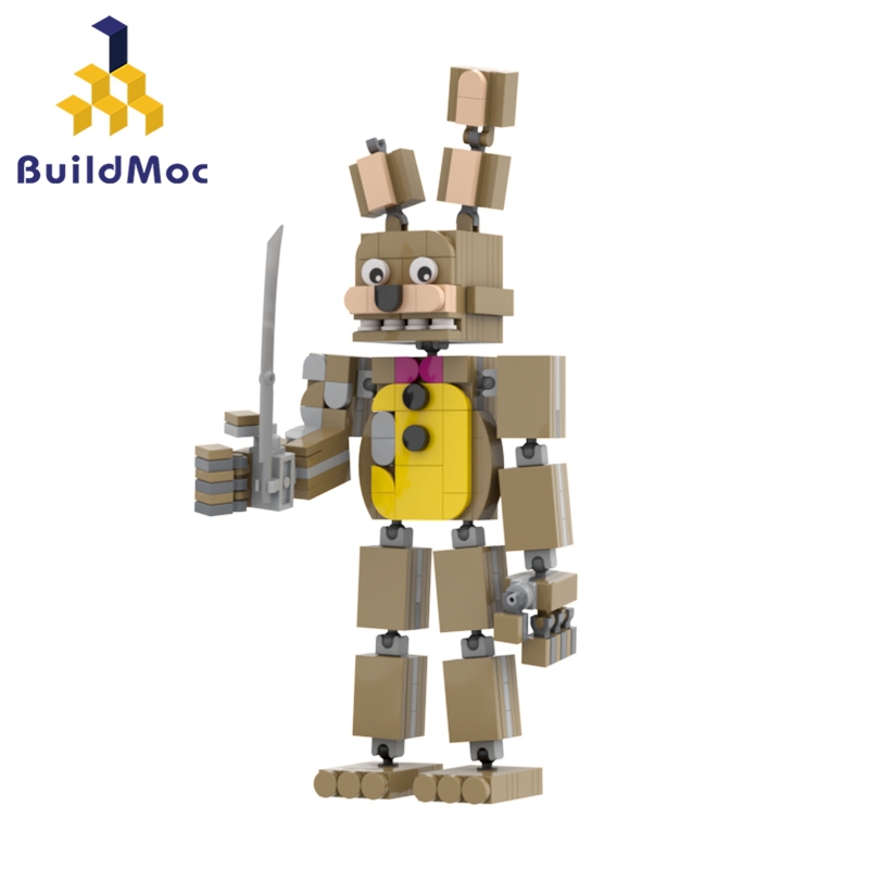 ของเล่นบล็อกตัวต่อ รูป Buildmoc Five Nights at Freddy's Springtrap เสริมการเรียนรู้เด็ก และผู้ใหญ่ 233 ชิ้น