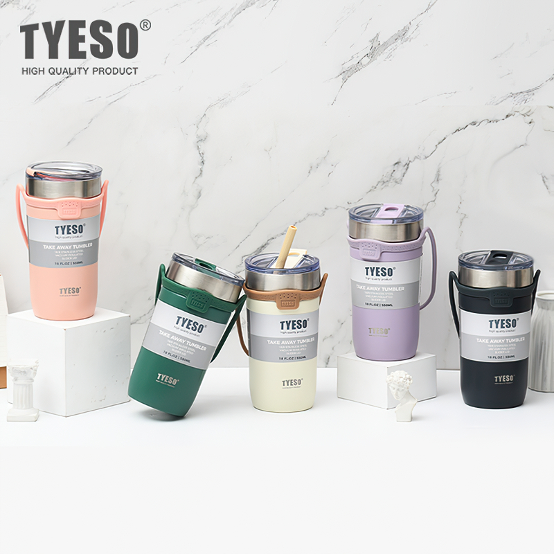 Tyeso แก้วเยติ แก้วเก็บอุณหภูมิ แก้วน้ําสเตนเลส มีฉนวนกันความร้อน พร้อมสายคล้อง 550 มล. 710 มล.