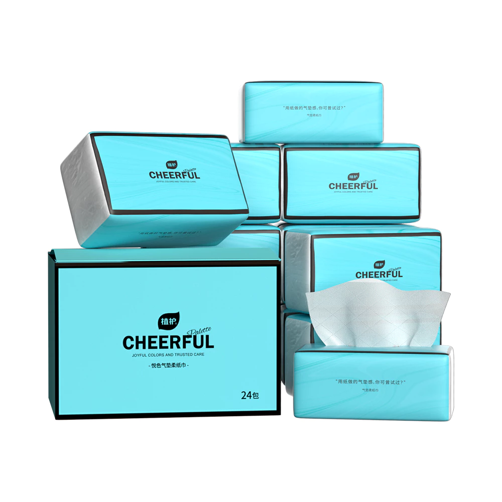 [ 24ห่อ ] Botare CHEERFUL BLUE GB/T 20808 ดีลักซ์ คอมฟอร์ท กระดาษทิชชู่ หนา 4 ชั้น 320 แผ่น thumbnail 5