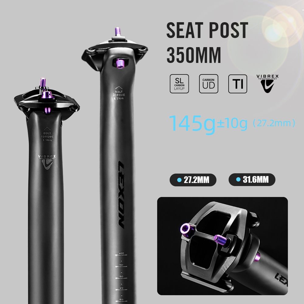 สต็อกพร้อม! LEXON Ultralight Carbon Seatpost 145g/155g, 27.2/31.6 มม.เส้นผ่านศูนย์กลาง 350 มม.ความยาวสําหรับ MTB กรวดจักรยานเสือหมอบ, Super น้ําหนักเบาจักรยานที่นั่งโพสต์ ราคา ถูกที่สุด ดีลบีเคเค